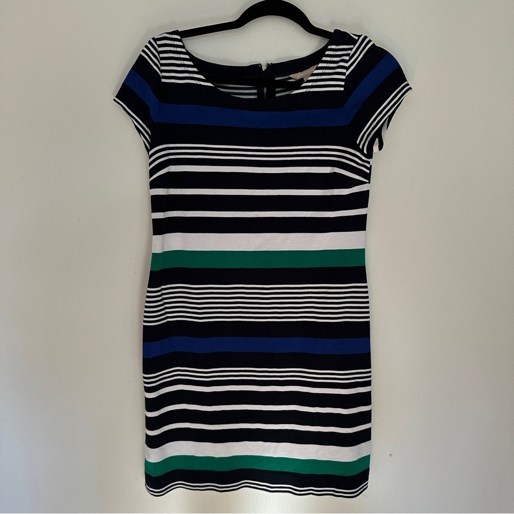 Banana Republic Sz‎ 4 Striped Knit Shift Sheath Dress Stretch